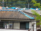 被災地の様子　雨漏り,屋根修理,瓦修理,棟修理,屋根葺き替え 工事はは屋根プロ１１０番 湘南ルーフ（株）グリーン・パトロール 茅ヶ崎,鎌倉,藤沢